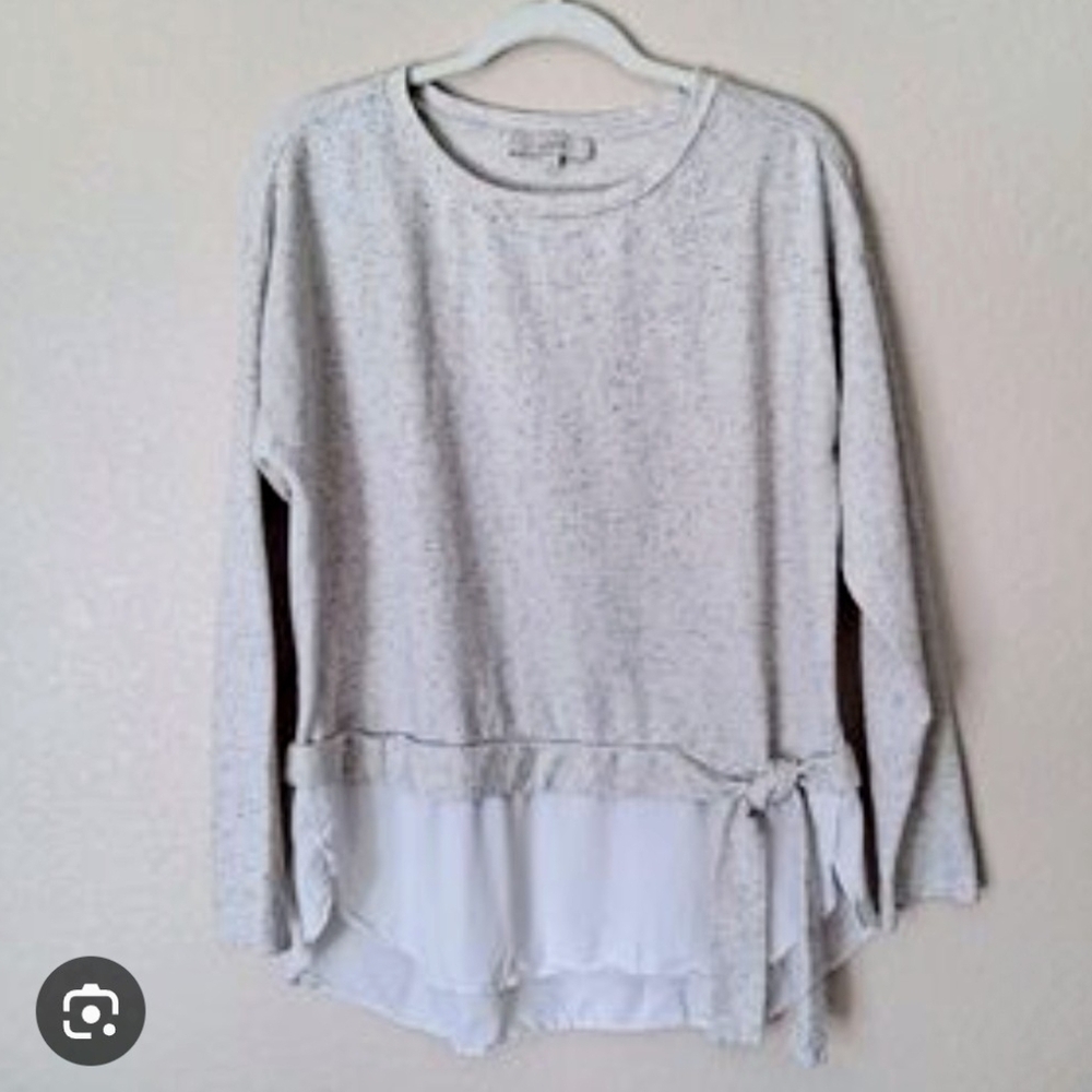 LOFT gray Sweatshirt with Tie Detail LG *5